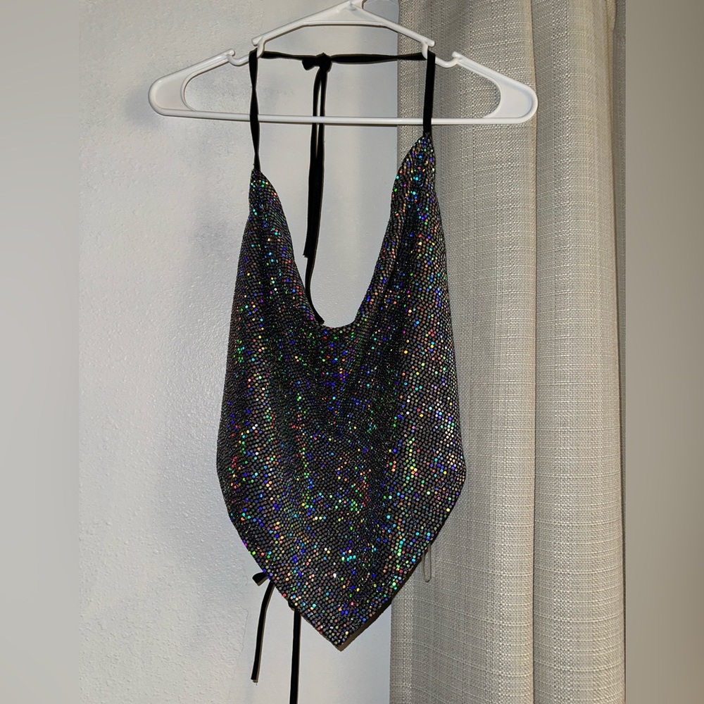 Sequin halter top